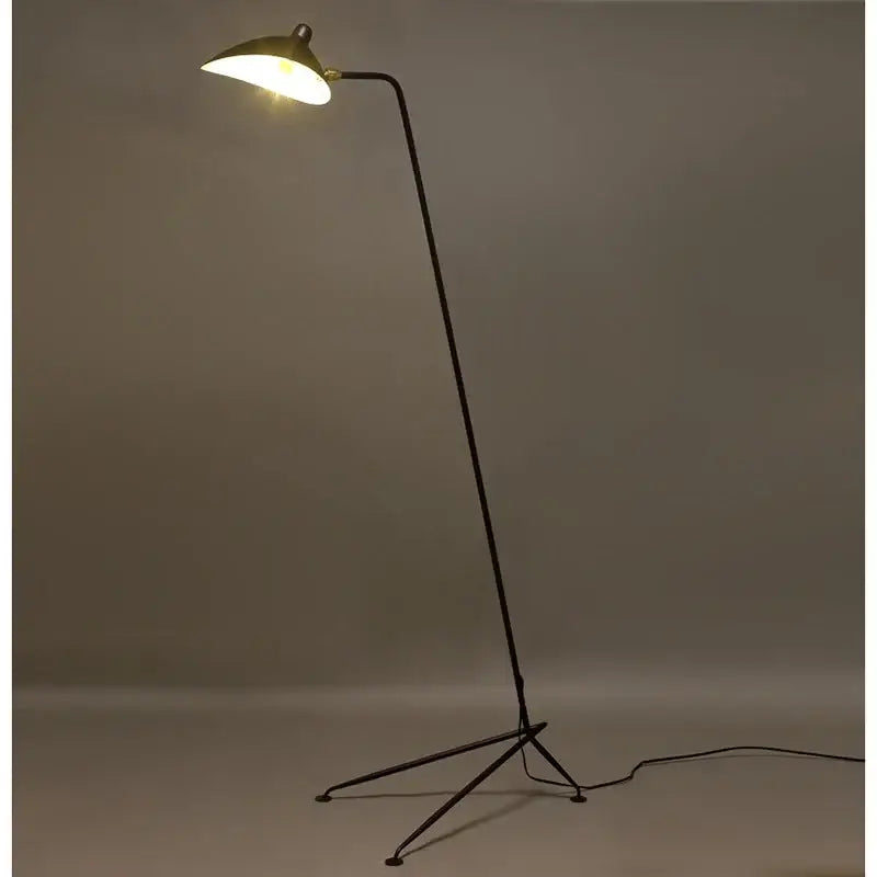 A decorbites black aluminum floor lamp with three arms, curved design, and warm-toned black aluminum nordic shade