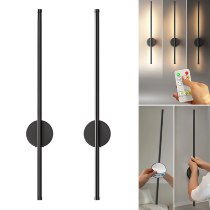 Decorbites black battery operated wall sconces set of 2 modern wall sconce with remote for versatile lighting