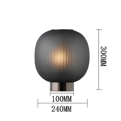 Dark gray spherical glass table light with brushed metal base decorbites black glass ball nordic design led lamp