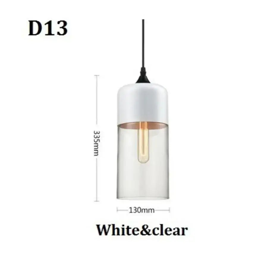 DecorBites black glass pendant light fixture with frosted glass shade and exposed edison bulb for modern indoor decor