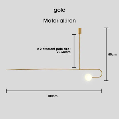 Decorbites black gold gold chandelier pendant with sleek minimalist iron design 80cm vertical height 100cm horizontal span