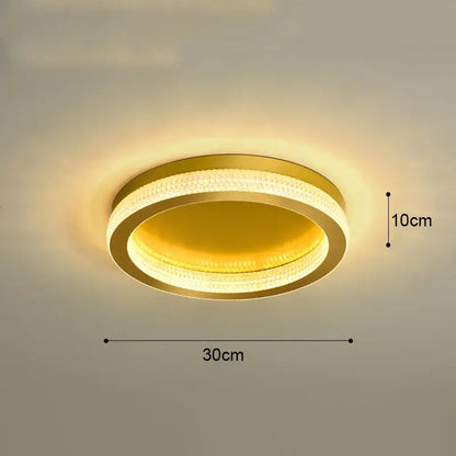 DecorBites black gold crystal chandelier ceiling light with gold-toned rings and LED lights for living room bedroom