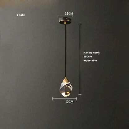 DecorBites black gold crystal chandelier LED light with faceted glass globe and brass accents for luxury decor