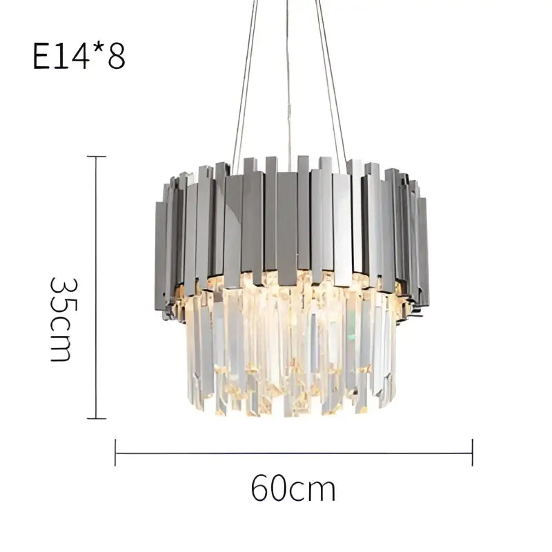 DecorBites black gold crystal oval LED lighting fixture with chrome finish and cascading crystal droplets for modern interiors