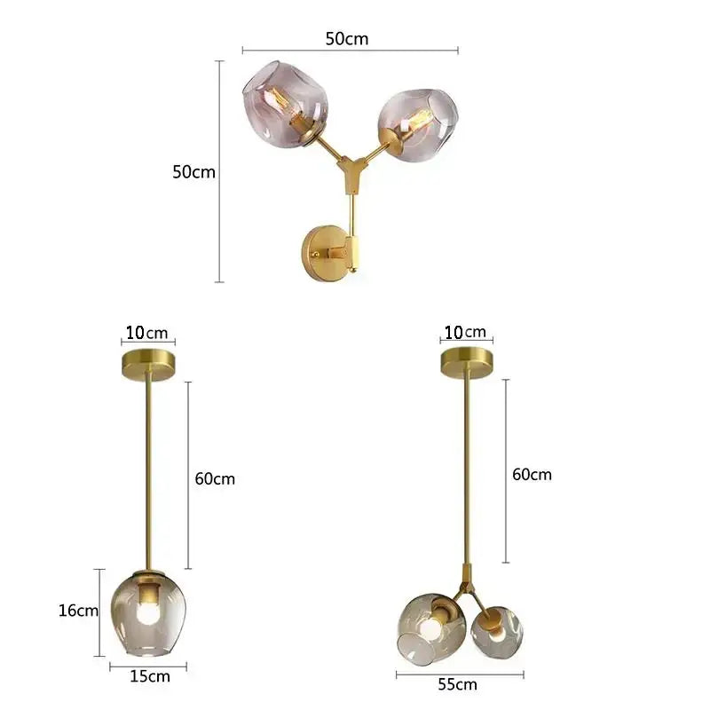 Gold-toned decorbites black gold wall lamps with frosted glass globes and brass arm for modern home lighting