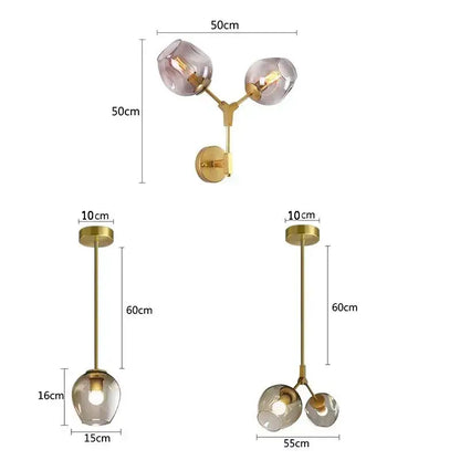 Gold-toned decorbites black gold wall lamps with frosted glass globes and brass arm for modern home lighting