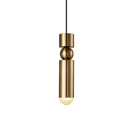 Brass pendant light with cylindrical and spherical elements in decorbites black gold led tube chandelier for home use