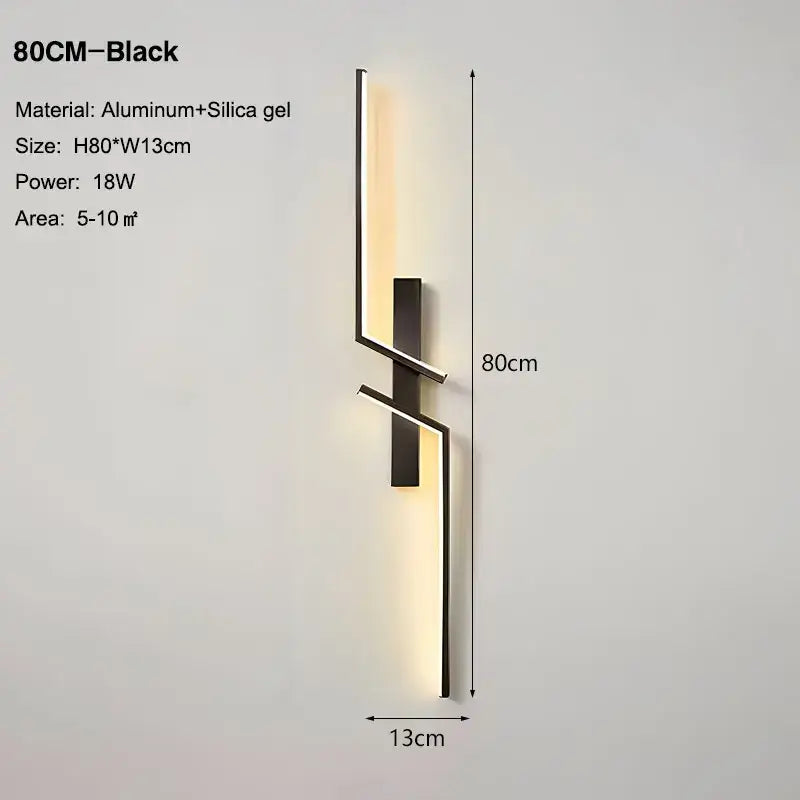 DecorBites black gold modern wall lights in black with aluminum and silica gel emit warm ambient LED wall light