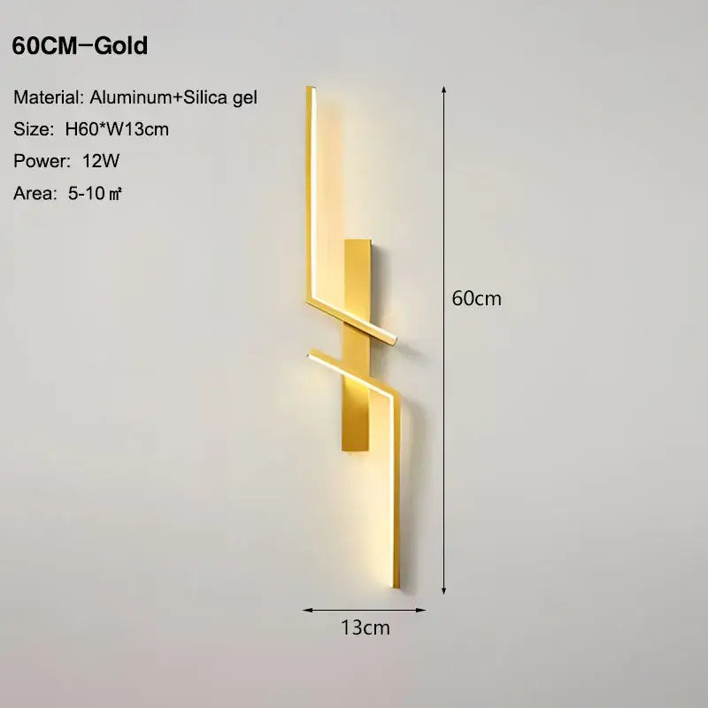 Gold-colored decorbites black gold led wall lights with sleek aluminum and silica gel design for modern wall sconce use
