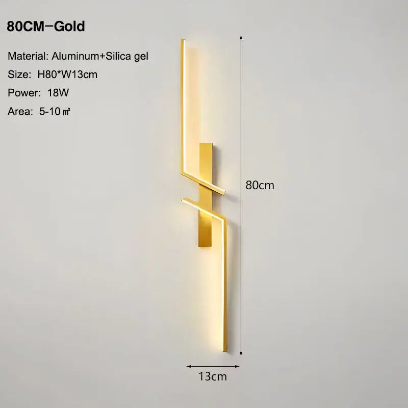 Gold-colored decorbites black gold led wall lights featuring a modern aluminum and silica gel wall sconce design