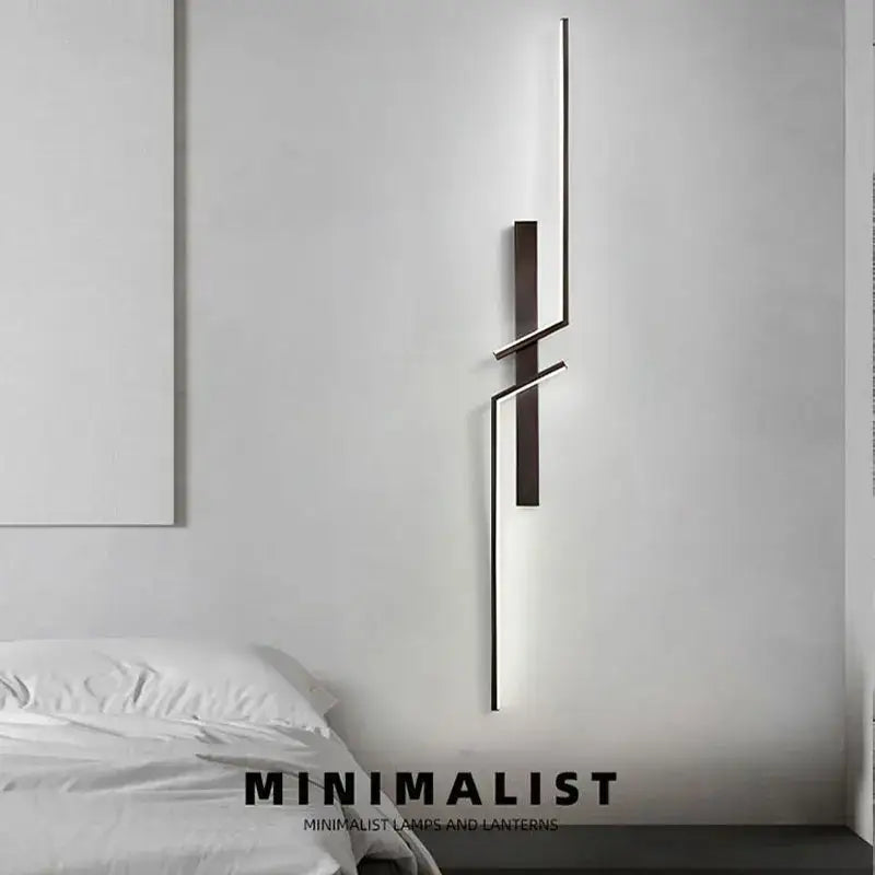 Modern minimalist decorbites black gold led wall lights with sleek black metal arms for tv background and bedroom use