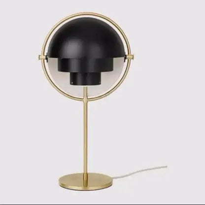 Decorbites black gold metal floor lamp with black and brass circular frame for modern living room and bedroom décor