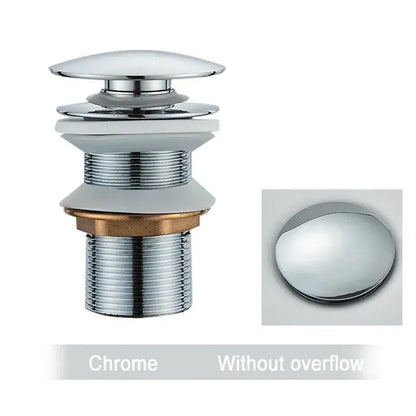 Decorbites black gold pop up drain with chrome finish and sleek multi-tiered design in faucet accessory kit