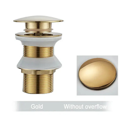 Decorbites black gold pop up drain faucet accessory kit with gold brass finish and white ceramic accents for bathroom sink