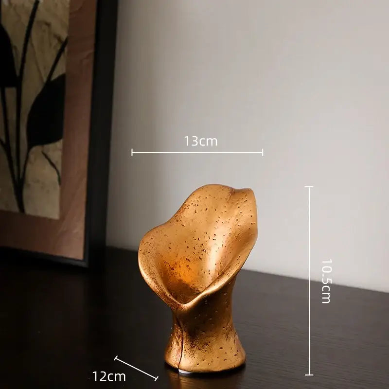 Golden speckled ceramic calla lily sculpture in decorbites black gold resin handicrafts display vase candlestick home decor