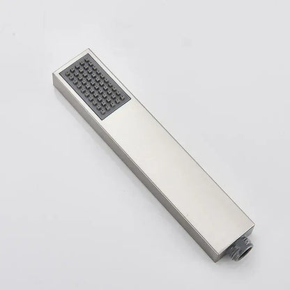 Decorbites™ black stainless steel hand-held shower head with rectangular high pressure nozzles for water saving rainfall