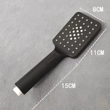 Black high pressure shower head by DecorBites with matte finish and multiple spray nozzles for water saving rainfall use