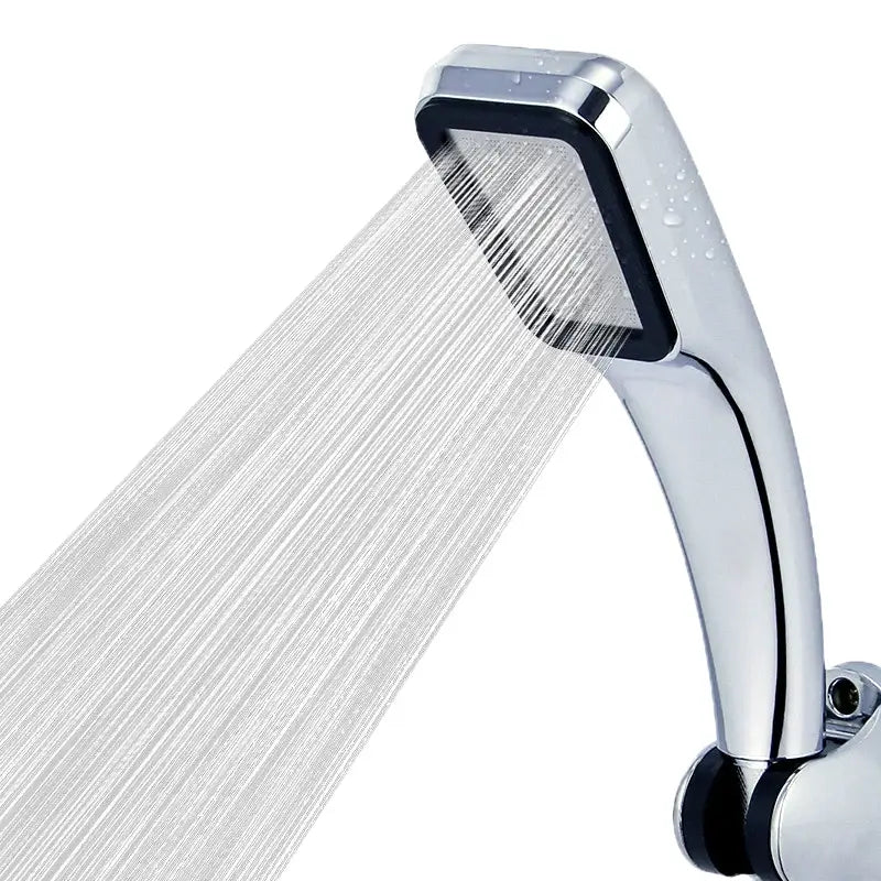 Chrome finished decorbites™ black high pressure rainfall shower head with sleek curved design and water saving nozzle