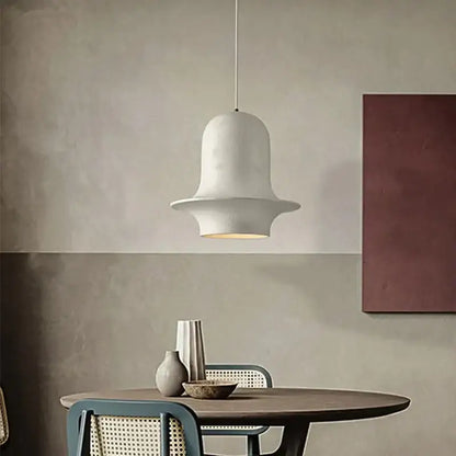 White ceramic bell-shaped pendant light with matte finish and warm glow for decorbites black industrial chandelier decor