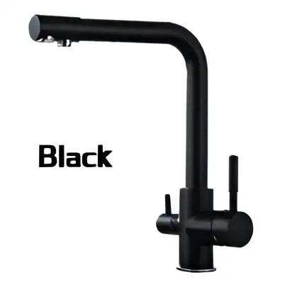 Black kitchen faucet with matte finish and dual handles by DecorBites black kitchen faucet mixer tap 360 rotation features