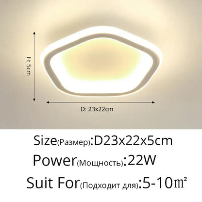 Modern white led ceiling light with sleek hexagonal design and warm glow for decorbites black led ceiling use