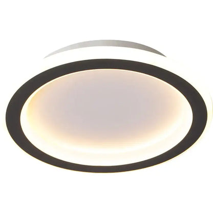 Modern oval-shaped decorbites black led ceiling light with sleek black ring and glowing white panel for indoor use