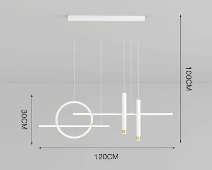 Modern white led pendant light with minimalist geometric design and gold accents for decorbites black led chandelier