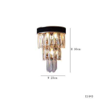 DecorBites black led crystal chandelier with tiered faceted prisms gold accents and black velvet trim for dining room luxury design