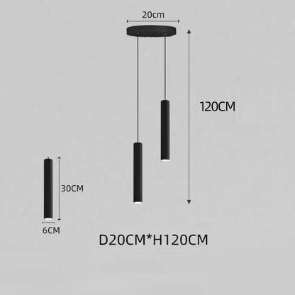 Modern nordic decorbites black led crystal staircase chandelier with black cylindrical pendant and circular ceiling mount