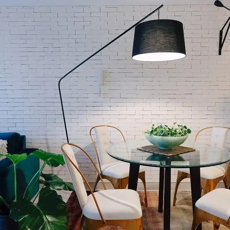 Decorbites black led floor lamp with cylindrical shade metal frame ideal for living room and bedroom decoration