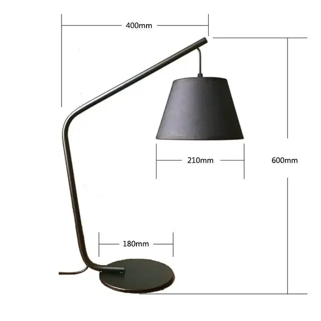 Modern black metal decorbites™ led floor lamp with sleek curved arm and conical shade for living room and bedroom use