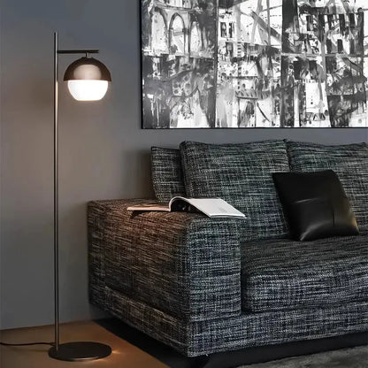Modern floor lamp with sleek brushed bronze dome shade and slender pole in decorbites black led floor lamp design