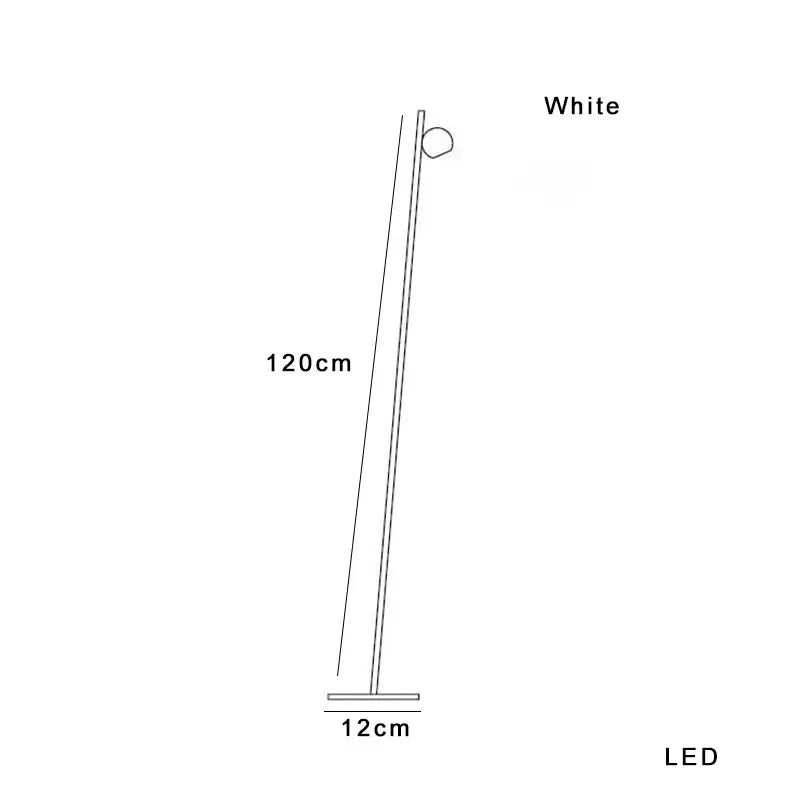 White led floor lamp with slender minimalist design and 120cm height in decorbites black led floor collection