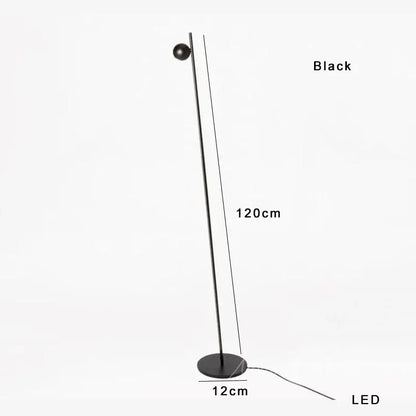 Decorbites black led floor lamp with sleek minimalist design featuring slender pole and spherical head for home decor