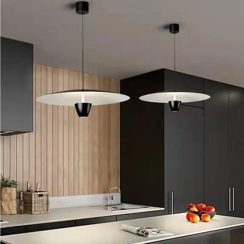 Modern black and white pendant light with sleek minimalist design by decorbites black led hanging for restaurant and hotel use