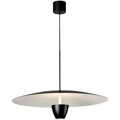 Decorbites black led pendant light with sleek disc-shaped shade and conical base for modern minimalist spaces