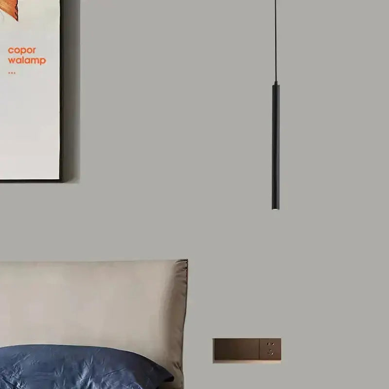 Black cylindrical decorbites black led pendant lights with sleek minimalist design for dining room bedroom kitchen