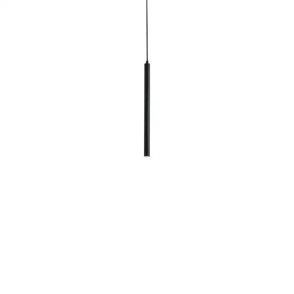 Black cylindrical pendant lights with sleek minimalist design by DecorBites black led for dining room and kitchen