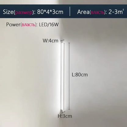 A sleek decorbites black led wall lamp with slim cylindrical frosted glass design for bedroom and living room use