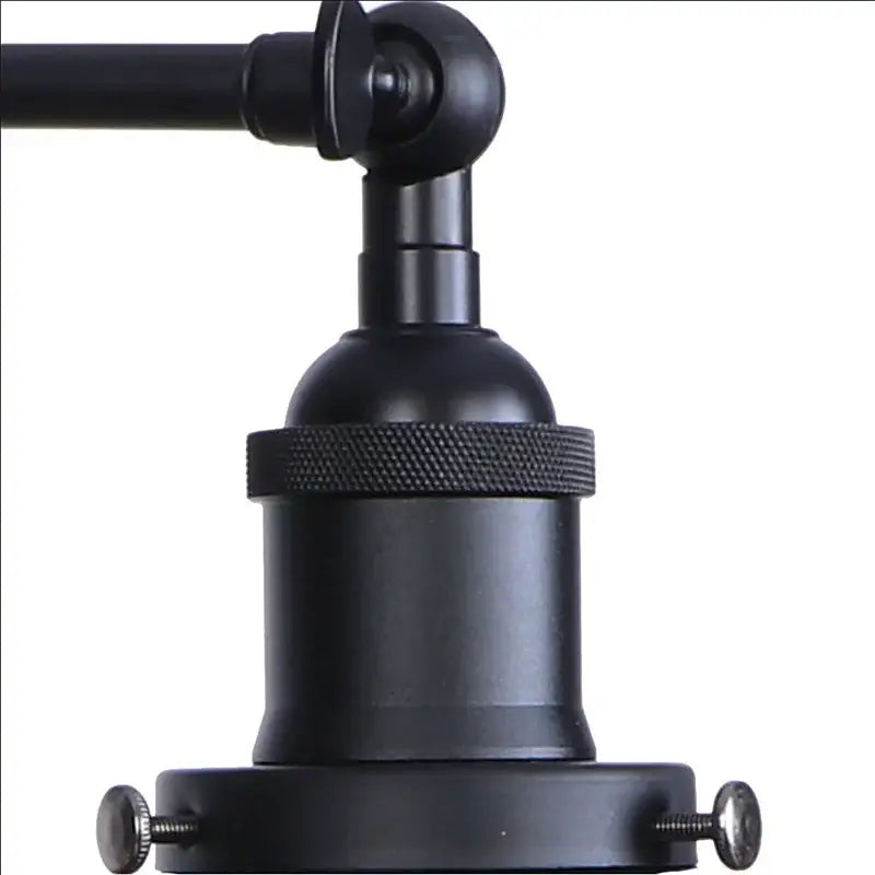 Decorbites black led wall lamp vintage style iron bedside light with black matte finish and adjustable arm