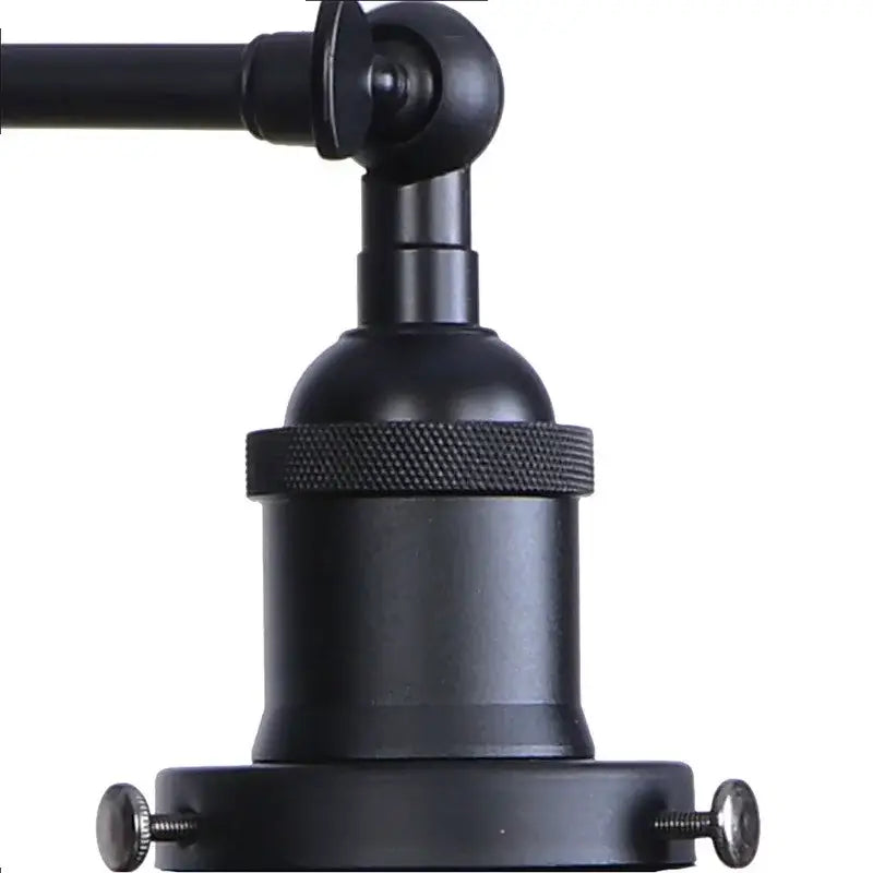 Decorbites black led wall sconce with two adjustable black matte metal arms and textured knurled ring for bedroom bathroom mirror