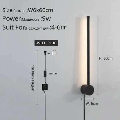 DecorBites black led wall sconce with sleek cylindrical design and warm white light for living room and bedroom lighting
