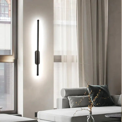Modern black led wall sconce by DecorBites with sleek vertical design and integrated minimalist lighting fixture