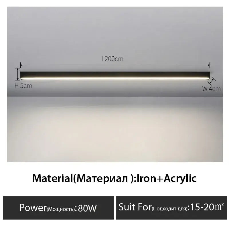 A sleek decorbites black linear LED ceiling light with matte black finish and slim profile for modern interiors