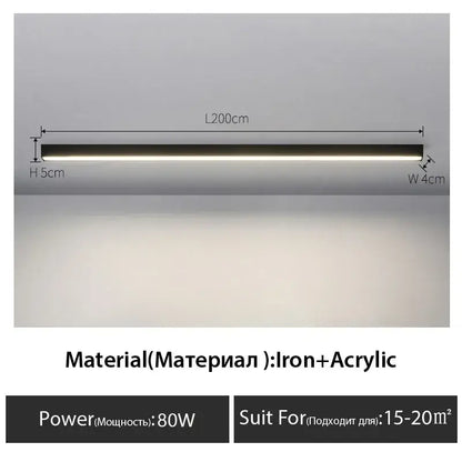 A sleek decorbites black linear LED ceiling light with matte black finish and slim profile for modern interiors