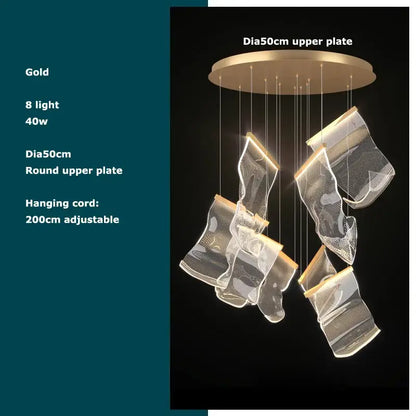 Gold-toned DecorBites black love chandelier with eight mesh pendant shades for elegant love chandelier lighting