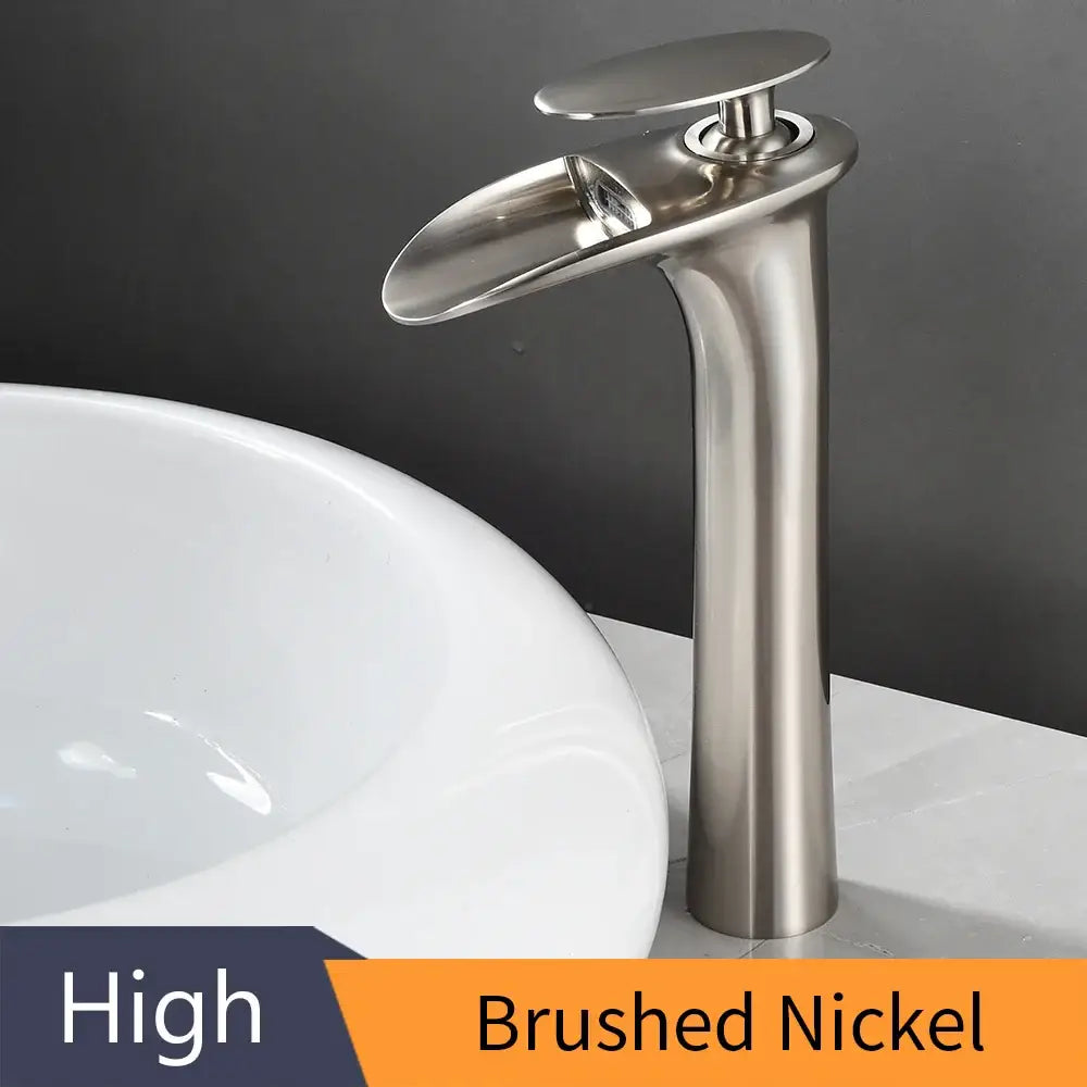 Decorbites™ black brushed nickel waterfall bathroom faucet mixer tap with sleek modern design for basin faucets modern use