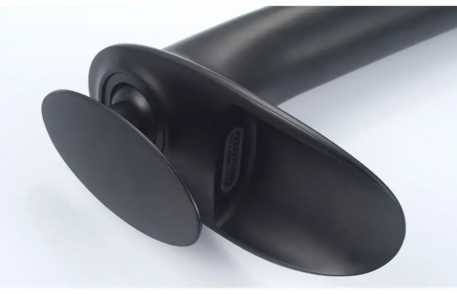 DecorBites™ black matte waterfall bathroom faucet mixer tap with sleek modern oval spout for basin faucets modern use