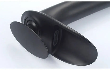 DecorBites™ black matte waterfall bathroom faucet mixer tap with sleek modern oval spout for basin faucets modern use