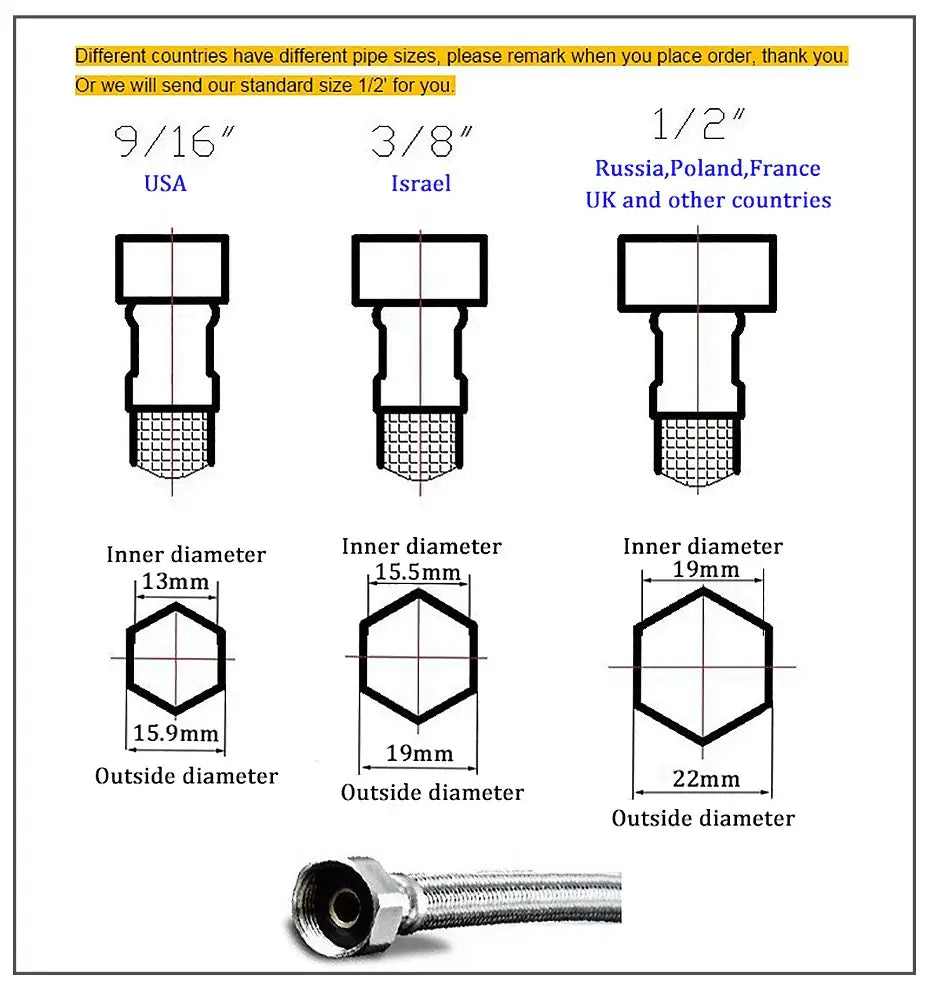 Silver metallic braided hose connector with hexagonal threaded ends for decorbites™ black waterfall bathroom faucet basin faucets modern